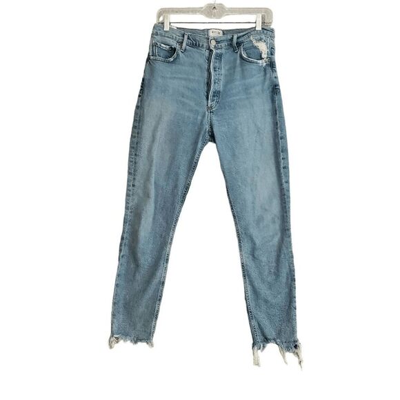 Agolde Women's Nico High Rise Raw Hem Slim Jean Style A093D-3002 Destressed 29 - Picture 1 of 11